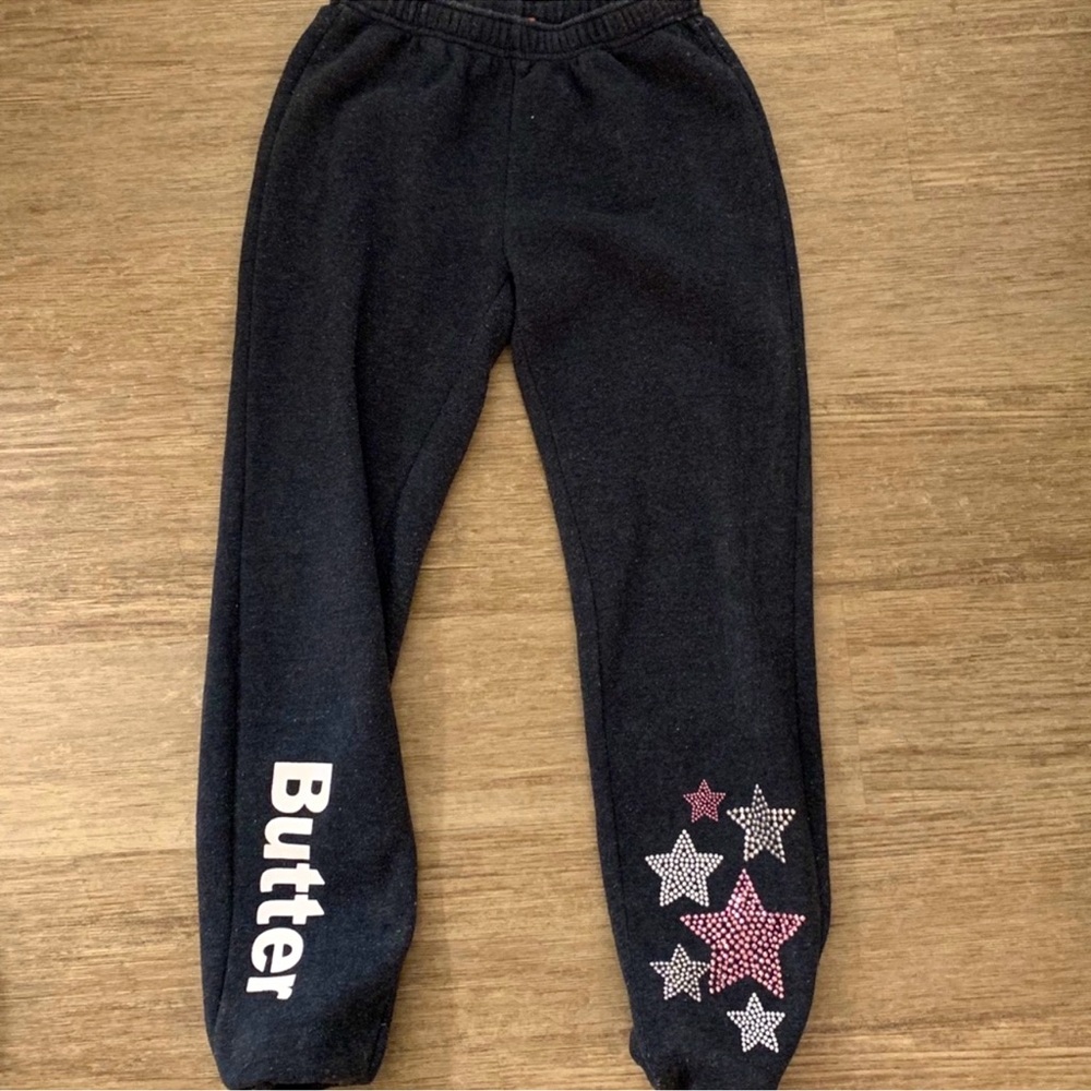 butter girls sweatpants small grey star joggers